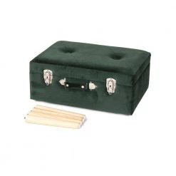 19.69 in. L Hunter Velvet Green Upholstered Storage Stool by Glitzhome -Deals Glitzhome Store green glitzhome ottomans 2001300005 44 1000