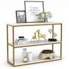Rankin 43 in. White Marble TV Stand Fits TV's up to 50 in. with 3 Open Storage Shelves by TRIBESIGNS WAY TO ORIGIN -Deals Glitzhome Store marble white tribesigns way to origin tv stands hd f1077 64 1000