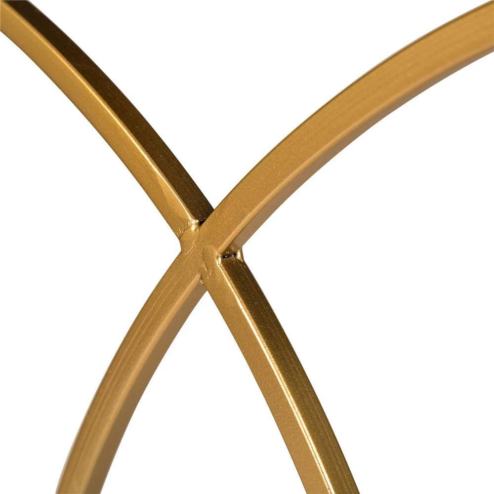 Deluxe Metal With Glass Gold Accent Table (Set of 2) by Glitzhome 7 Deluxe Metal With Glass Gold Accent Table (Set of 2) by Glitzhome - Image 5