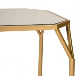 Deluxe Metal With Glass Gold Accent Table (Set of 2) by Glitzhome -Deals Glitzhome Store multi colored glitzhome nesting tables 1002202301 1f 1000