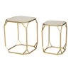 Deluxe Metal With Glass Gold Accent Table (Set of 2) by Glitzhome -Deals Glitzhome Store multi colored glitzhome nesting tables 1002202301 64 1000