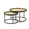29.5 in. Round Nesting Coffee Table with Plaid Pattern Tray Top 2-Pieces by Glitzhome -Deals Glitzhome Store multi colored glitzhome nesting tables 2008600052 64 1000