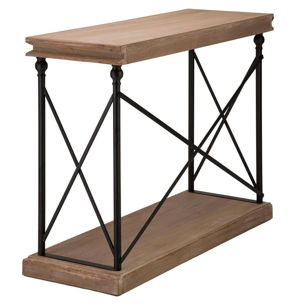 43 in. Brown/Black Standard Rectangle Wood Console Table with Storage by Glitzhome 4 43 in. Brown/Black Standard Rectangle Wood Console Table with Storage by Glitzhome - Image 2