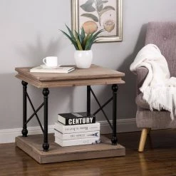 23.00 in. L French Vintage Antiqued Accent Table/Side Table by Glitzhome -Deals Glitzhome Store multi glitzhome end side tables 2008600002 31 1000
