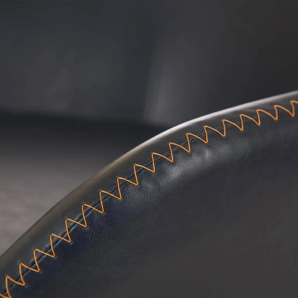 Navy Blue Mid-Century Modern Vintage Leatherette Dining Armchair (Set of 2) by Glitzhome 7 Navy Blue Mid-Century Modern Vintage Leatherette Dining Armchair (Set of 2) by Glitzhome - Image 5