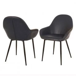 Mid Century Modern Navy Blue Leatherette Dining Armchair (Set of 2) by Glitzhome 14 Mid Century Modern Navy Blue Leatherette Dining Armchair (Set of 2) by Glitzhome -Deals Glitzhome Store navy blue glitzhome dining chairs gh1005202561 44 1000