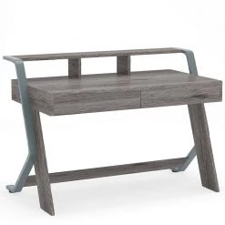 Abend 47 in. Retangular Oak Gray 2 Drawer Computer Desk with Monitor Stand Riser by TRIBESIGNS WAY TO ORIGIN