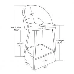 Pale Grey Fabic/Leatherette Bar Stool with Tapered Metal Legs (Set of 2) by Glitzhome -Deals Glitzhome Store pale grey glitzhome bar stools 2000900010 40 1000