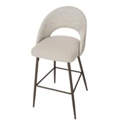 Pale Grey Fabic/Leatherette Bar Stool with Tapered Metal Legs (Set of 2) by Glitzhome -Deals Glitzhome Store pale grey glitzhome bar stools 2000900010 fa 1000