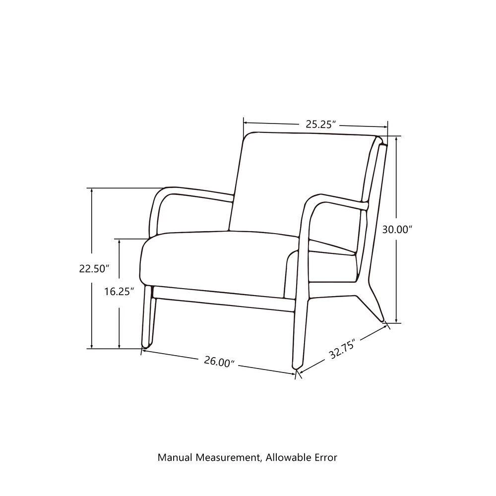 30.00 in. H Mid-Century Modern Red Leatherette Accent Armchair with Walnut Ruber Wood Frame by Glitzhome 5 30.00 in. H Mid-Century Modern Red Leatherette Accent Armchair with Walnut Ruber Wood Frame by Glitzhome - Image 3
