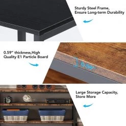 Tabor 78.8 in. Rustic Brown Wood Black Metal TV Stand Fits TVs up to 85 in. with Open Storage Shelves by TRIBESIGNS WAY TO ORIGIN -Deals Glitzhome Store rusitc brown tribesigns way to origin tv stands hd jw6622 1f 1000