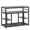 Adan Vintage Brown Baker's Rack with Hooks, Kitchen Island with Wine Glass Racks and Shelves by TRIBESIGNS WAY TO ORIGIN 1 Adan Vintage Brown Baker's Rack with Hooks, Kitchen Island with Wine Glass Racks and Shelves by TRIBESIGNS WAY TO ORIGIN -Deals Glitzhome Store rustic brown tribesigns way to origin baker s racks hd cz6092 64 1000