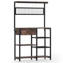 Bakary Rustic Brown Bakers Rack with 6-Tier Shelf by TRIBESIGNS WAY TO ORIGIN