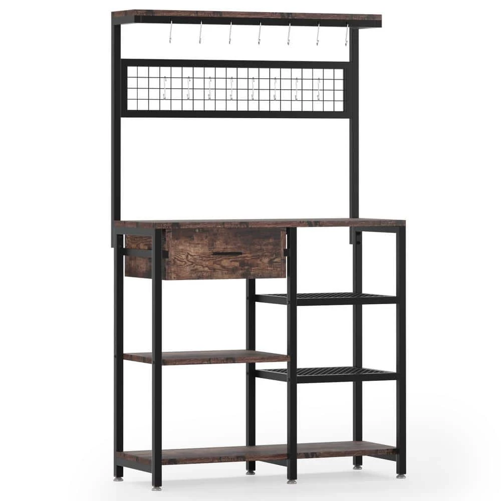 Bakary Rustic Brown Bakers Rack with 6-Tier Shelf by TRIBESIGNS WAY TO ORIGIN 3 Bakary Rustic Brown Bakers Rack with 6-Tier Shelf by TRIBESIGNS WAY TO ORIGIN