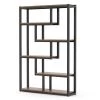 Benjamin 69.3 in. Rustic Brown Wood 6-Shelf Etagere Bookcase with Sturdy Metal Frame by TRIBESIGNS WAY TO ORIGIN