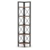 Halsey 63 in. Rustic Brown Wood and Black Metal Frame 5-Shelf Radial Corner Shelf Bookcase Storage Rack Plant Stand by TRIBESIGNS WAY TO ORIGIN -Deals Glitzhome Store rustic brown tribesigns way to origin bookcases bookshelves hd sfc0200 64 1000