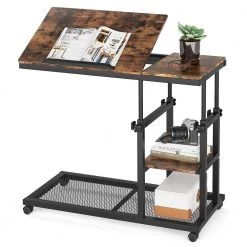 Andrea 34.64 in. Brown C-Shaped Brown Wood Mobile Tiltable Drawing Board Height Adjustable Laptop End Storage Shelf Cart by TRIBESIGNS WAY TO ORIGIN 23 Andrea 34.64 in. Brown C-Shaped Brown Wood Mobile Tiltable Drawing Board Height Adjustable Laptop End Storage Shelf Cart by TRIBESIGNS WAY TO ORIGIN -Deals Glitzhome Store rustic brown tribesigns way to origin c tables hd c0236 wzz 77 1000