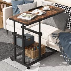 Andrea 34.64 in. Brown C-Shaped Brown Wood Mobile Tiltable Drawing Board Height Adjustable Laptop End Storage Shelf Cart by TRIBESIGNS WAY TO ORIGIN 24 Andrea 34.64 in. Brown C-Shaped Brown Wood Mobile Tiltable Drawing Board Height Adjustable Laptop End Storage Shelf Cart by TRIBESIGNS WAY TO ORIGIN -Deals Glitzhome Store rustic brown tribesigns way to origin c tables hd c0236 wzz c3 1000