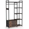 47.2 in. W Freestanding Clothes Garment Rack with Shelves and 2 Drawers, 5 Tier Rustic Brown Closet Organizer Wardrobe by TRIBESIGNS WAY TO ORIGIN -Deals Glitzhome Store rustic brown tribesigns way to origin coat racks hd ggf1546 64 1000