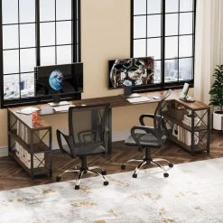 Halseey 52.8 in. Reversible L-Shaped Desk Rustic Brown Wood Corner Computer Desk with Storage Shelves for Home Office by TRIBESIGNS WAY TO ORIGIN -Deals Glitzhome Store rustic brown tribesigns way to origin computer desks hd al2210 31 1000
