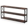 Bulgari 70.89 in. Rustic Brown Wood Console Table Sofa Table with 3-Open Storage Shelves by TRIBESIGNS WAY TO ORIGIN -Deals Glitzhome Store rustic brown tribesigns way to origin console tables hd 559c22 zy 64 1000