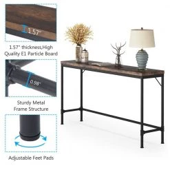 Alice 71 in. Rustic Brown Standard Rectangle Wood Console Table with Adjustable Leg Pads by TRIBESIGNS WAY TO ORIGIN -Deals Glitzhome Store rustic brown tribesigns way to origin console tables hd f1347 4f 1000