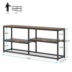 Benjamin 71 in. Rustic Brown Rectangle Wood Console Table Modern Industrial Narrow Sofa Table Hallway Table by TRIBESIGNS WAY TO ORIGIN 12 Benjamin 71 in. Rustic Brown Rectangle Wood Console Table Modern Industrial Narrow Sofa Table Hallway Table by TRIBESIGNS WAY TO ORIGIN -Deals Glitzhome Store rustic brown tribesigns way to origin console tables hd zc0430 1f 1000