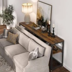 Benjamin 71 in. Rustic Brown Rectangle Wood Console Table Modern Industrial Narrow Sofa Table Hallway Table by TRIBESIGNS WAY TO ORIGIN 13 Benjamin 71 in. Rustic Brown Rectangle Wood Console Table Modern Industrial Narrow Sofa Table Hallway Table by TRIBESIGNS WAY TO ORIGIN -Deals Glitzhome Store rustic brown tribesigns way to origin console tables hd zc0430 31 1000