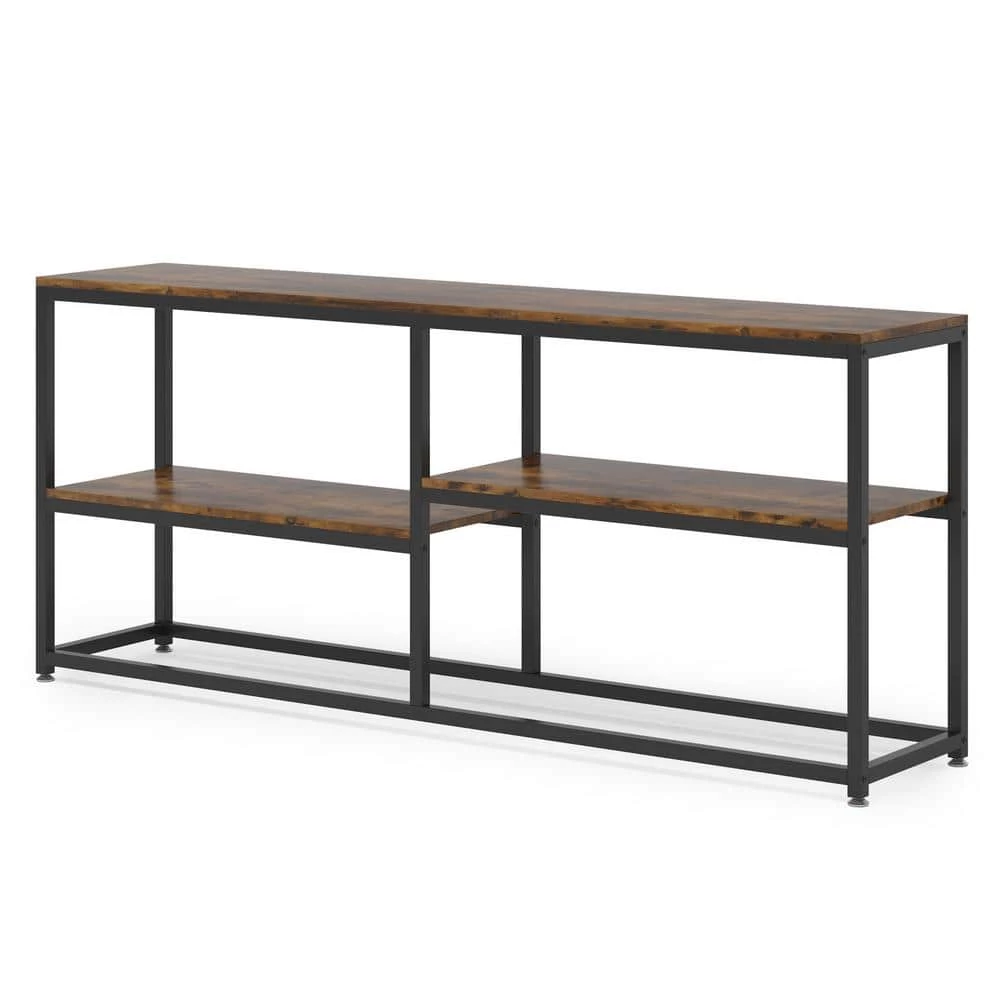 Benjamin 71 in. Rustic Brown Rectangle Wood Console Table Modern Industrial Narrow Sofa Table Hallway Table by TRIBESIGNS WAY TO ORIGIN 3 Benjamin 71 in. Rustic Brown Rectangle Wood Console Table Modern Industrial Narrow Sofa Table Hallway Table by TRIBESIGNS WAY TO ORIGIN