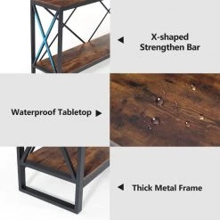 Ellie 70.9 in. Vintage Brown Rectangle Wood Console Table, 2-tier Industrial Sofa Table Hallway Table for Home Office by TRIBESIGNS WAY TO ORIGIN 10 Ellie 70.9 in. Vintage Brown Rectangle Wood Console Table, 2-tier Industrial Sofa Table Hallway Table for Home Office by TRIBESIGNS WAY TO ORIGIN -Deals Glitzhome Store rustic brown tribesigns way to origin console tables hd zj2265 4f 1000