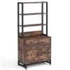 Calvin Rustic Brown Lateral Particle Board File Cabinet Printer Stand with 4 Shelves and 2 Drawers by TRIBESIGNS WAY TO ORIGIN -Deals Glitzhome Store rustic brown tribesigns way to origin file cabinets hd c0225 64 1000