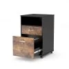 Dean Rustic Brown Rolling Wheels Engineered Wood File Cabinet with 2 Shelves and 2 Drawers by TRIBESIGNS WAY TO ORIGIN