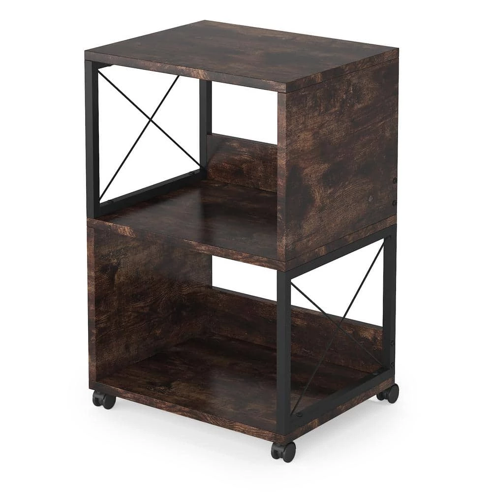 Randal Rustic Brown Rolling Printer Stand with File Storage Shelving by TRIBESIGNS WAY TO ORIGIN 3 Randal Rustic Brown Rolling Printer Stand with File Storage Shelving by TRIBESIGNS WAY TO ORIGIN