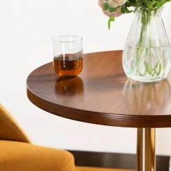 41.75 in. H Silver Metal Frame Bar Table with Walnut Top and Base by Glitzhome -Deals Glitzhome Store silver glitzhome bar tables 2008600049 1f 1000