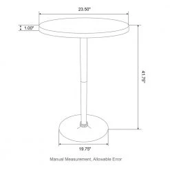 41.75 in. H Silver Metal Frame Bar Table with Walnut Top and Base by Glitzhome -Deals Glitzhome Store silver glitzhome bar tables 2008600049 4f 1000