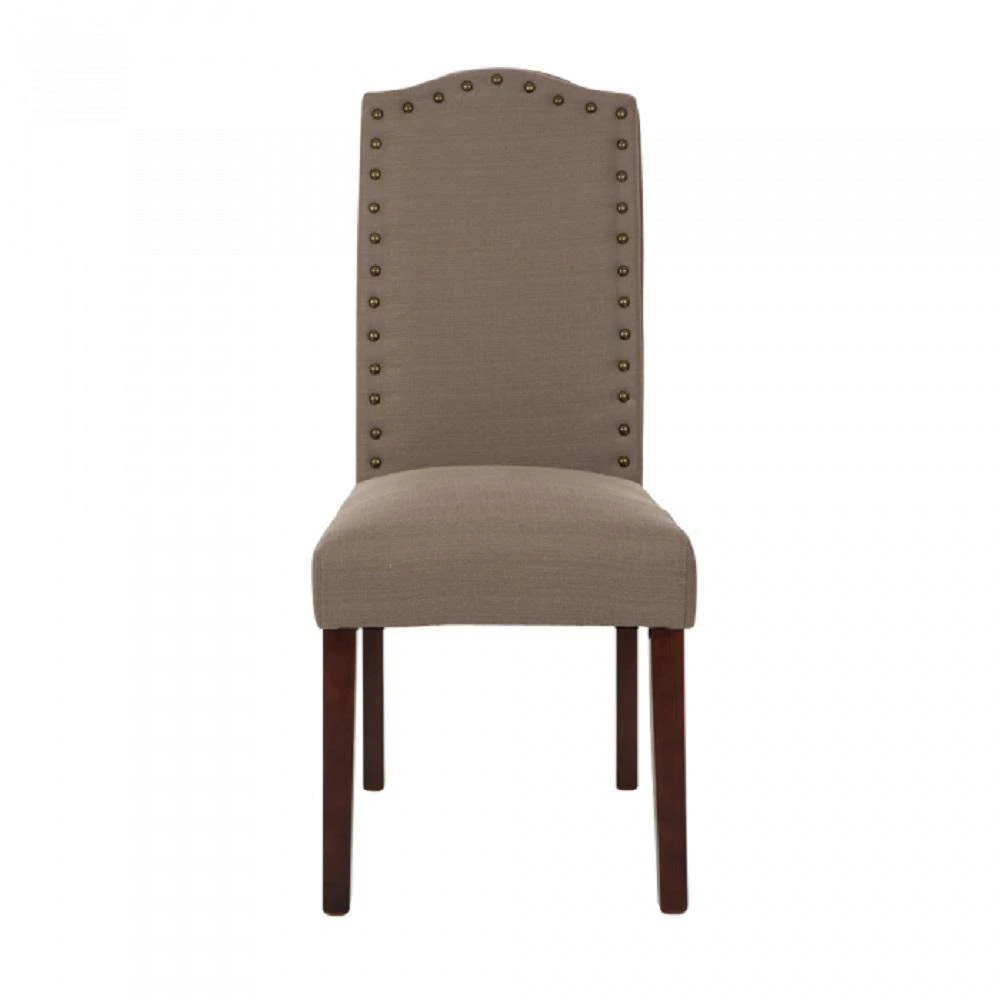 Tan Fabric Dining Chair with Studded Decoration (Set of 2) by Glitzhome 7 Tan Fabric Dining Chair with Studded Decoration (Set of 2) by Glitzhome - Image 5