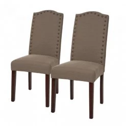 Tan Fabric Dining Chair with Studded Decoration (Set of 2) by Glitzhome 13 Tan Fabric Dining Chair with Studded Decoration (Set of 2) by Glitzhome -Deals Glitzhome Store tan glitzhome dining chairs 1005002982 c3 1000