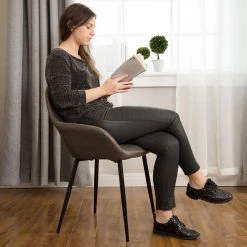 S/2 Mid-Century Modern Vintage Gray Leatherette Dining Arm Chair by Glitzhome 12 S/2 Mid-Century Modern Vintage Gray Leatherette Dining Arm Chair by Glitzhome -Deals Glitzhome Store vintage gray glitzhome dining chairs 1005202154 77 1000