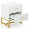Mayville 2 Drawers White and Gold Nightstand 25.59 in. Hight x 19.69 in. Width x 15.75 in. Depth by TRIBESIGNS WAY TO ORIGIN 2 Mayville 2 Drawers White and Gold Nightstand 25.59 in. Hight x 19.69 in. Width x 15.75 in. Depth by TRIBESIGNS WAY TO ORIGIN -Deals Glitzhome Store white and gold tribesigns way to origin nightstands hd sf0008b 64 1000