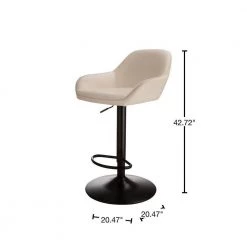 42.72 in. H White Mid-Century Modern Leatherette Gaslift Metal Frame Adjustable Swivel Low Back Bar Stool (Set of 2) by Glitzhome 13 42.72 in. H White Mid-Century Modern Leatherette Gaslift Metal Frame Adjustable Swivel Low Back Bar Stool (Set of 2) by Glitzhome -Deals Glitzhome Store white glitzhome bar stools gh1010202900 40 1000