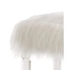 44.88 in. White Faux Fur Upholstered Bench with Acrylic Legs by Glitzhome 13 44.88 in. White Faux Fur Upholstered Bench with Acrylic Legs by Glitzhome -Deals Glitzhome Store white glitzhome bedroom benches 1002202034 1f 1000