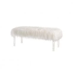 44.88 in. White Faux Fur Upholstered Bench with Acrylic Legs by Glitzhome 10 44.88 in. White Faux Fur Upholstered Bench with Acrylic Legs by Glitzhome -Deals Glitzhome Store white glitzhome bedroom benches 1002202034 77 1000