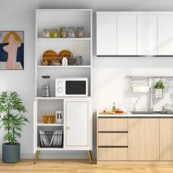 White/Gold Modern Bookcase Bookshelf with Storage Cabinet, 4-Tier Sideboard Cabinet 74.6 in. H x 23.6 in. W x 13.8 in. D by TRIBESIGNS WAY TO ORIGIN 22 White/Gold Modern Bookcase Bookshelf with Storage Cabinet, 4-Tier Sideboard Cabinet 74.6 in. H x 23.6 in. W x 13.8 in. D by TRIBESIGNS WAY TO ORIGIN -Deals Glitzhome Store white gold tribesigns way to origin bookcases bookshelves hd ggf1598 76 1000