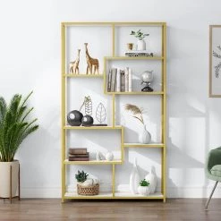 Betty 70.9 in. White Marble 8-Shelf Etagere Bookcase with Faux Marble by TRIBESIGNS WAY TO ORIGIN 11 Betty 70.9 in. White Marble 8-Shelf Etagere Bookcase with Faux Marble by TRIBESIGNS WAY TO ORIGIN -Deals Glitzhome Store white marble tribesigns way to origin bookcases bookshelves hd f1184 31 1000