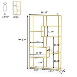 Betty 70.9 in. White Marble 8-Shelf Etagere Bookcase with Faux Marble by TRIBESIGNS WAY TO ORIGIN 9 Betty 70.9 in. White Marble 8-Shelf Etagere Bookcase with Faux Marble by TRIBESIGNS WAY TO ORIGIN -Deals Glitzhome Store white marble tribesigns way to origin bookcases bookshelves hd f1184 77 1000