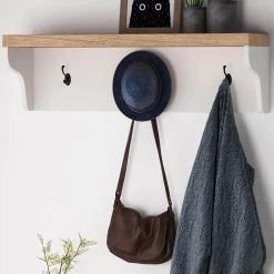 White & Walnut Shoe Storage Cabinet with Cube Storage and Wall Mount Coat Rack by TRIBESIGNS WAY TO ORIGIN -Deals Glitzhome Store white tribesigns way to origin accent cabinets hd sf00234b 44 1000