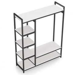 Billie White & Black Armoire w/ 6-Storage Shelves & Beach Industrial Entryway Hall Trees 70.9 in. x 47.3 in. x 15.7 in. by TRIBESIGNS WAY TO ORIGIN -Deals Glitzhome Store white tribesigns way to origin armoires wardrobes hd f1029 wzz 77 1000