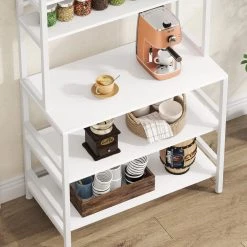 Bachel Modern White Kitchen Baker's Rack with Open Shelves 5-Tier Shelf by TRIBESIGNS WAY TO ORIGIN -Deals Glitzhome Store white tribesigns way to origin baker s racks hd c0456 wzz 44 1000