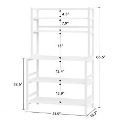 Bachel Modern White Kitchen Baker's Rack with Open Shelves 5-Tier Shelf by TRIBESIGNS WAY TO ORIGIN -Deals Glitzhome Store white tribesigns way to origin baker s racks hd c0456 wzz 76 1000