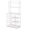 Aleah White 6-Shelves Bakers Rack with 2-Wire Baskets and 6-Hooks by TRIBESIGNS WAY TO ORIGIN -Deals Glitzhome Store white tribesigns way to origin baker s racks hd c0520 64 1000